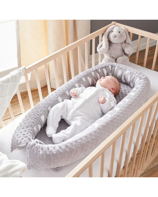 Bleu SONARIN Réducteur Lit bébé,cale Bebe pour lit Cocon Bebe Matelas,100% coton,avec oreiller,Portable,Respirant Baby Nest 
