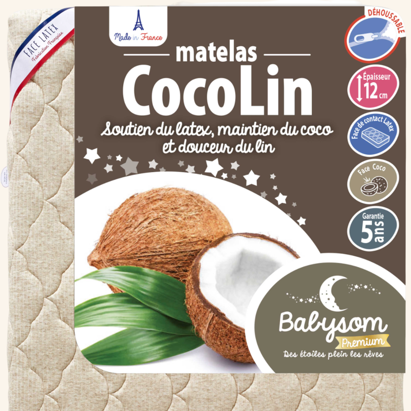 Matelas bébé Coco Lin Latex - Fabrication Française