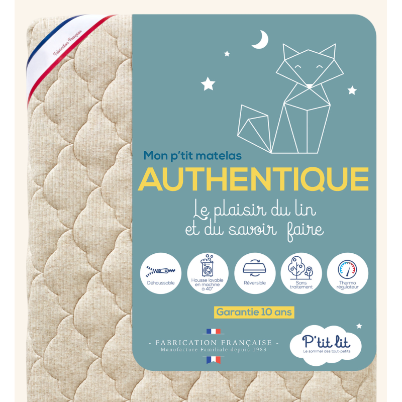 Matelas bébé en Lin Naturel - Fabrication Française