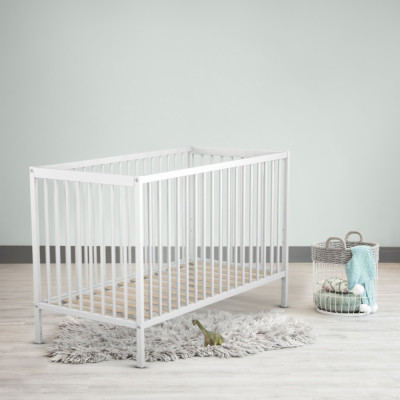 Lit Bébé Essentiel en Bois – Blanc ou Hêtre | 60x120 ou 70x140