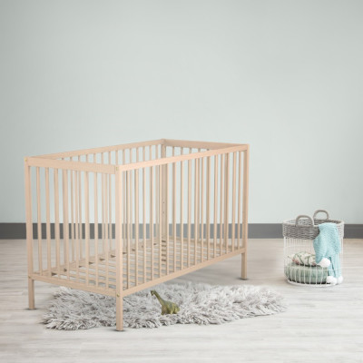 Lit Bébé Essentiel en Bois – Blanc ou Hêtre | 60x120 ou 70x140