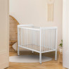 Lit Bébé Coulissant Essentiel – Blanc ou Hêtre Verni | 60x120