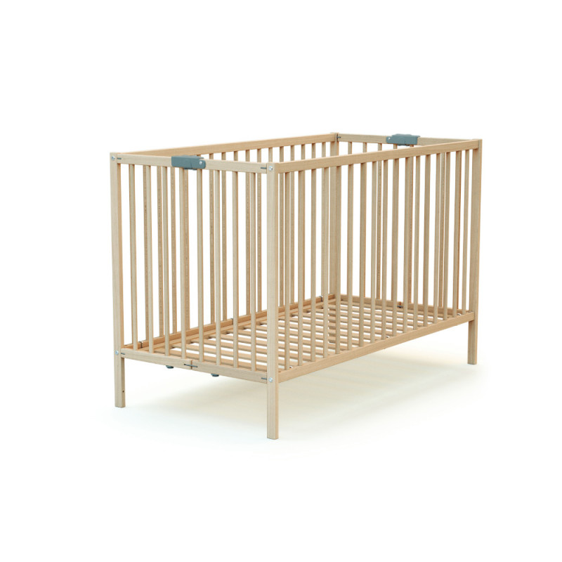 Lit bébé pliant en bois 60x120