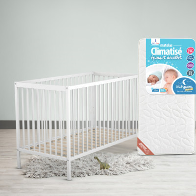 Pack lit bébé + matelas climatisé 60x120 | Babysom