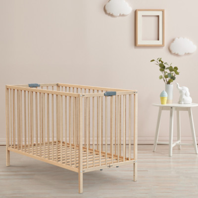 Lit bébé pliant en bois 60x120