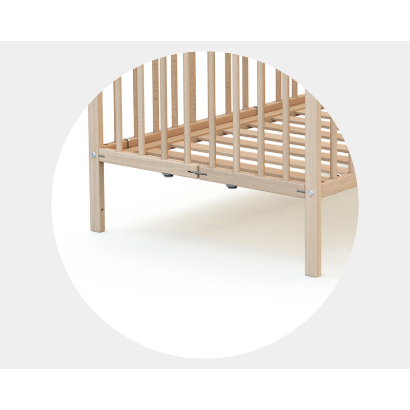 Lit bébé pliant en bois 60x120