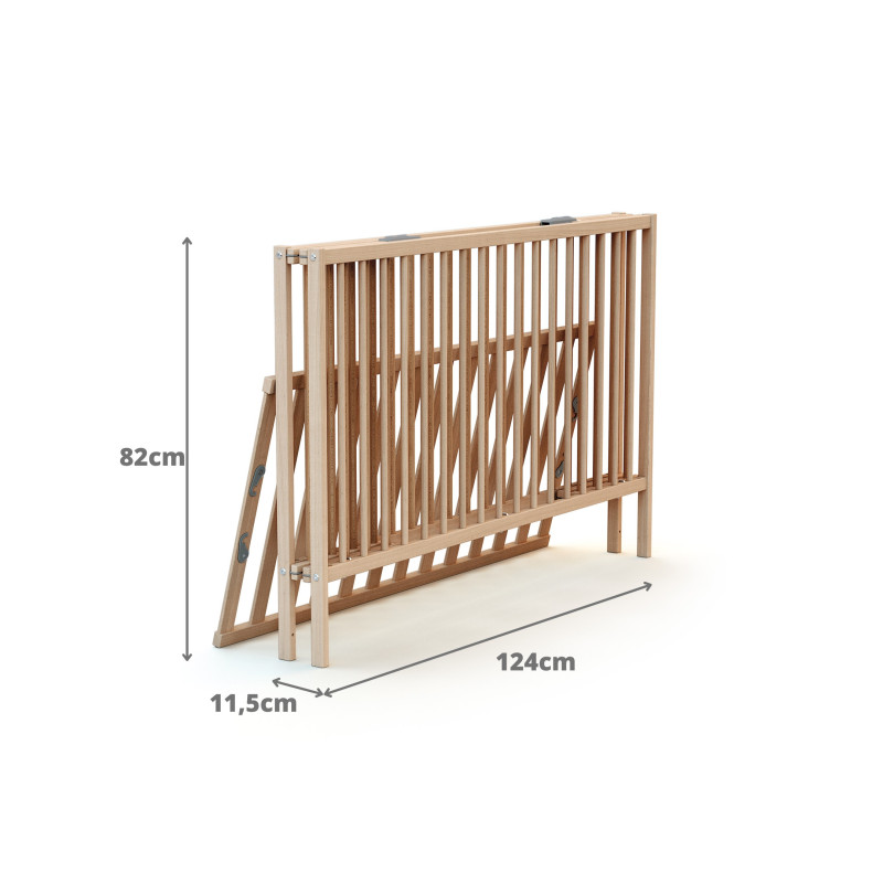 Lit bébé pliant en bois 60x120