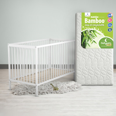Pack lit bébé + matelas bamboo 60x120 | Babysom