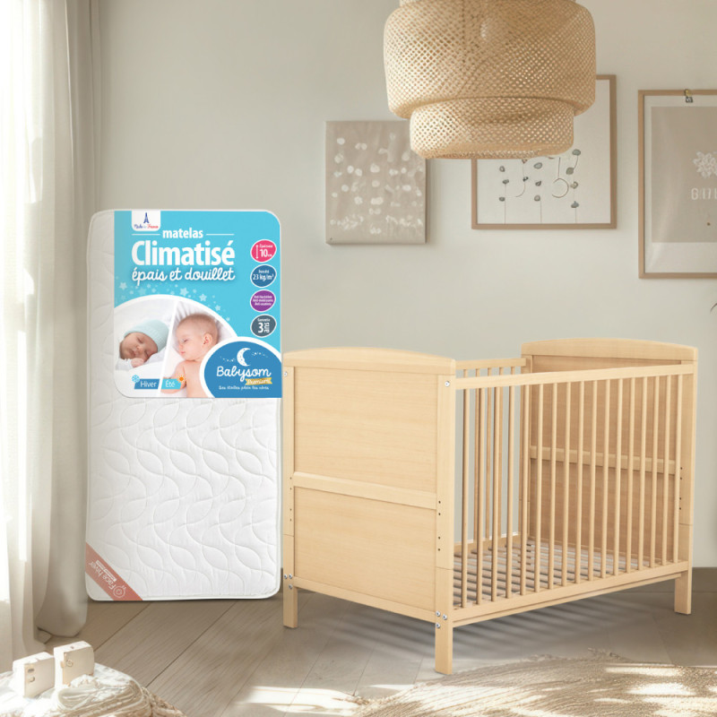 Pack Lit Bébé Évolutif 60x120 + Matelas Climatisé | Confort & Qualité