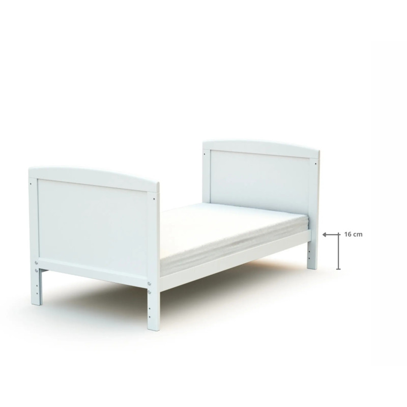 Lit bébé EVOLUTIF bois blanc + matelas bébé climatisé