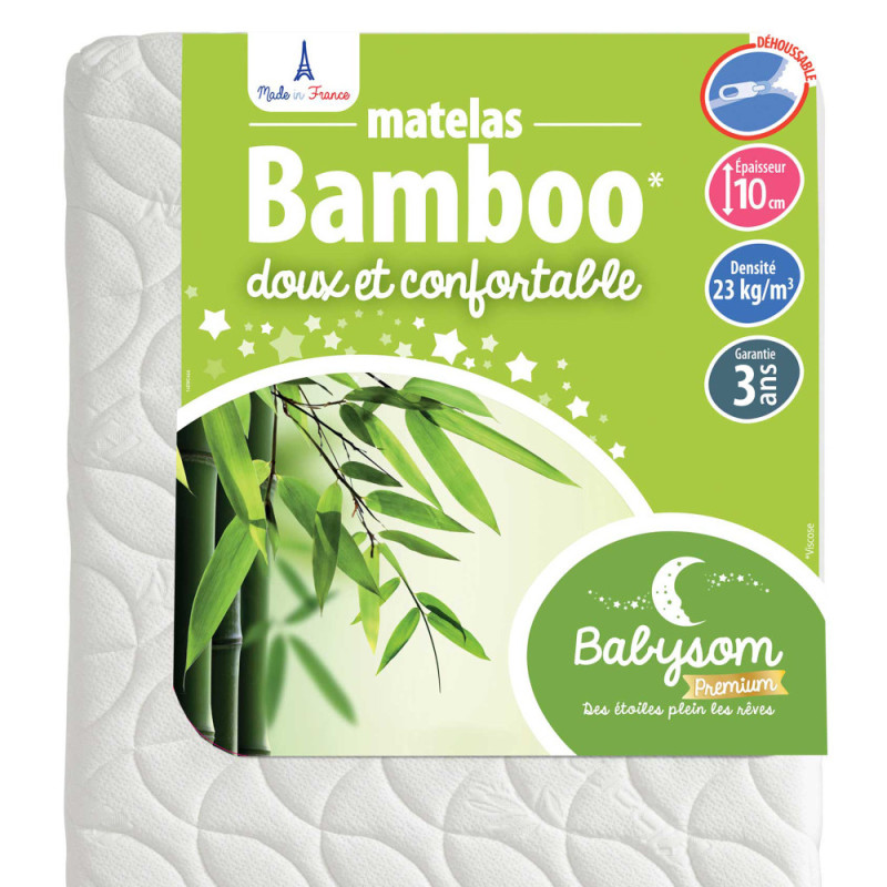 Pack lit bébé + matelas bamboo 60x120 | Babysom
