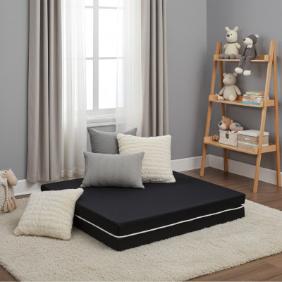 Matelas pliable bébé noir - Fabrication Française