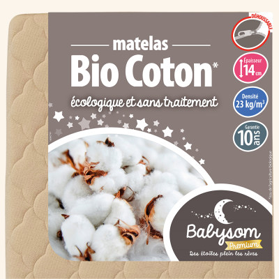 Matelas bébé coton bio - Fabrication Française
