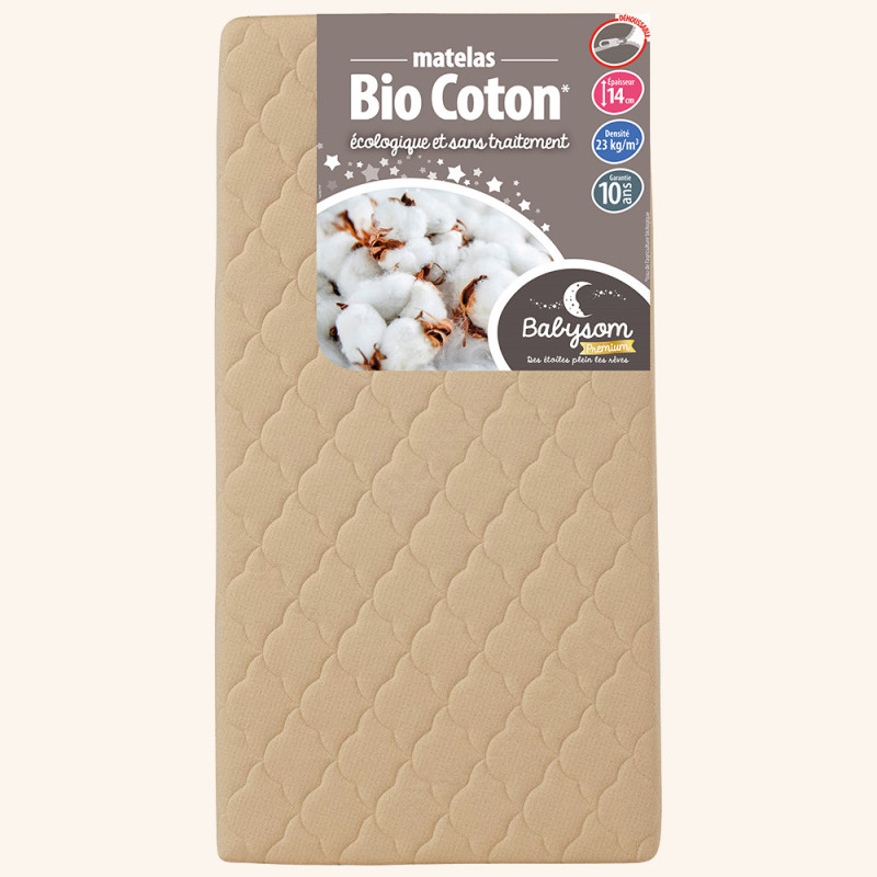 Matelas bébé coton bio - Fabrication Française