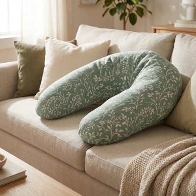 Coussin d'allaitement vert sauge