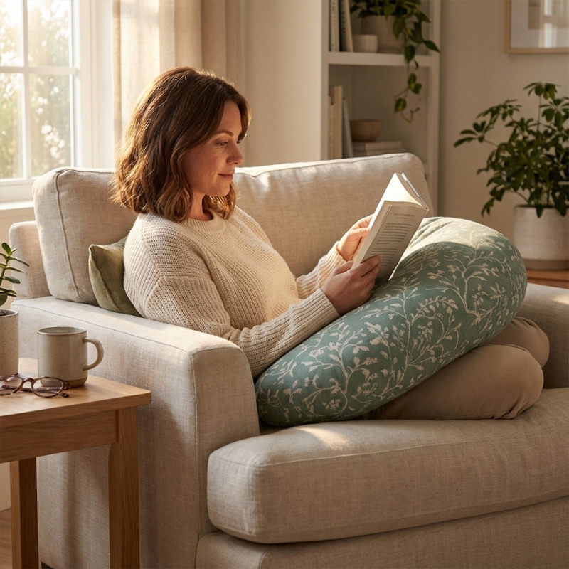 Coussin d'allaitement vert sauge