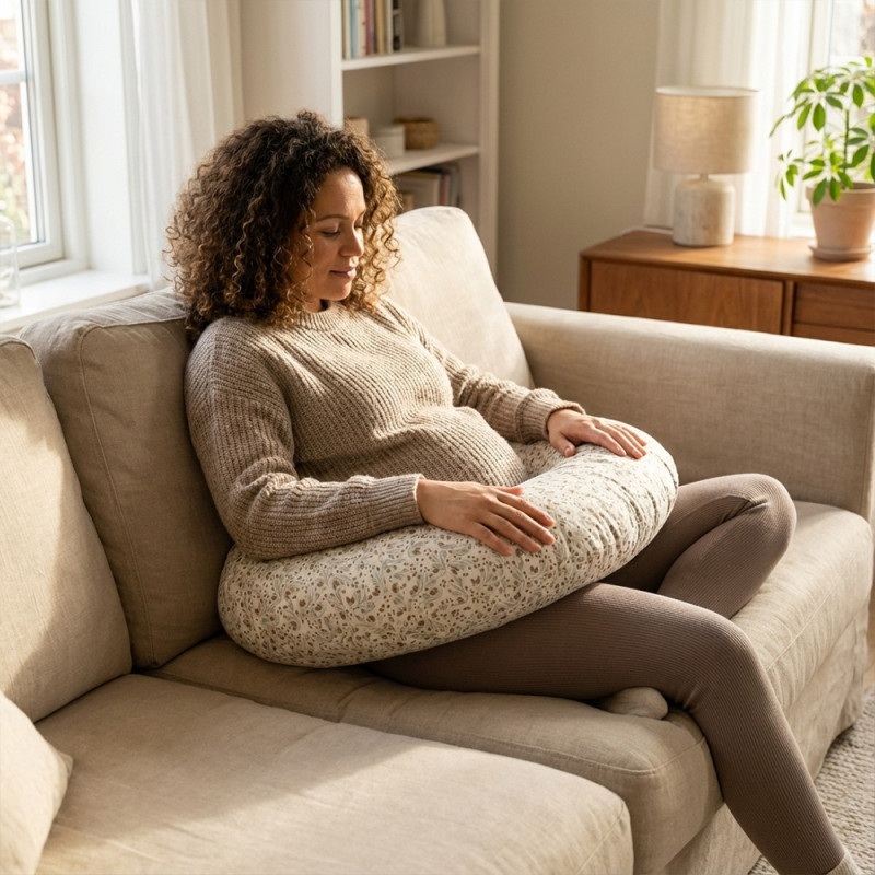 Coussin d'allaitement imprimé végétal