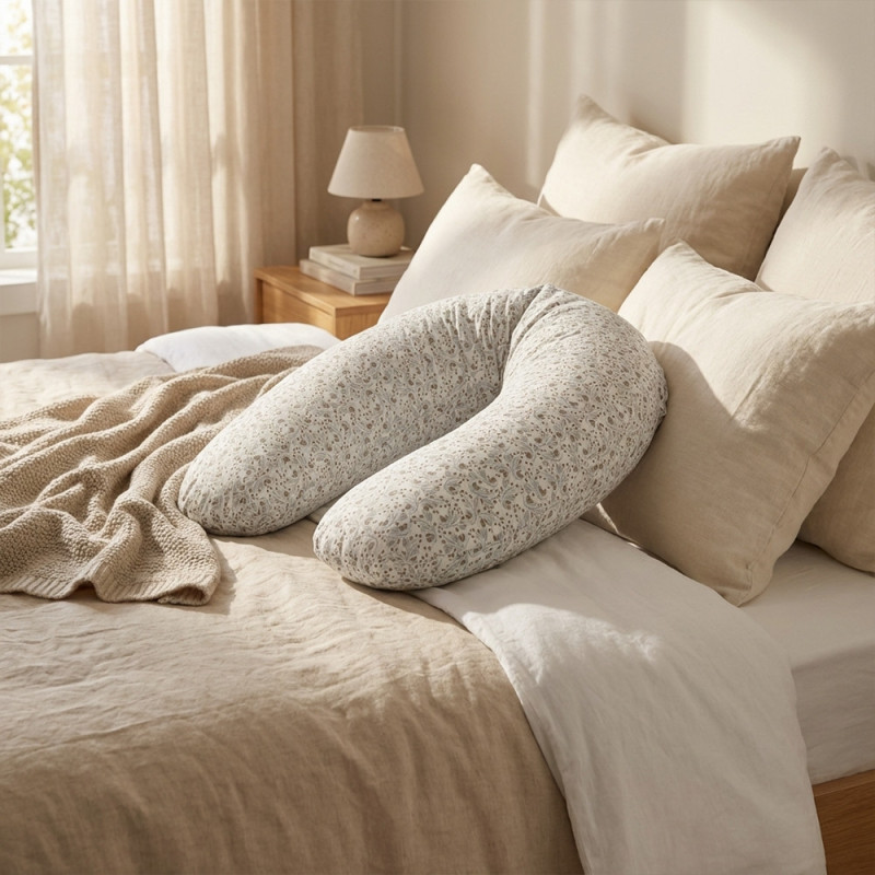 Coussin d'allaitement imprimé végétal