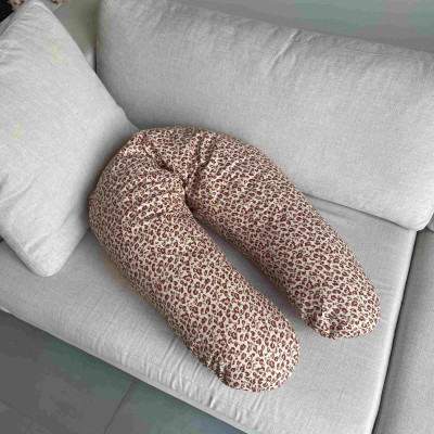 Coussin de maternité léopard Babysom – Housse gaze de coton