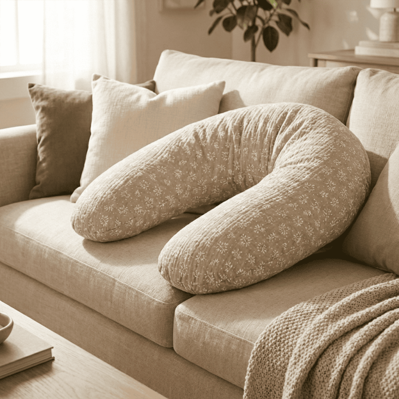 Coussin d'allaitement Lin & Fleurs