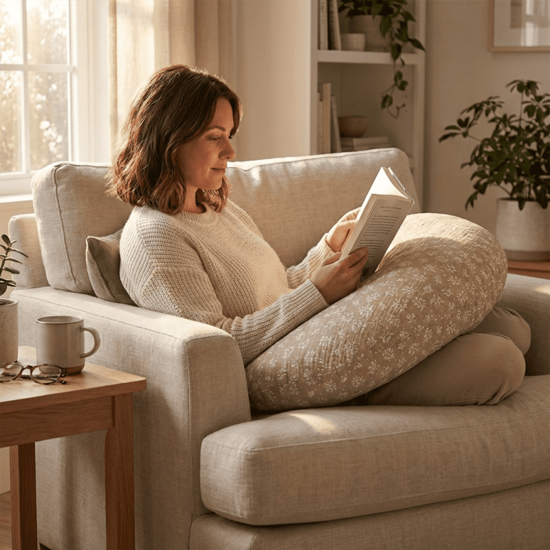 Coussin d'allaitement Lin & Fleurs