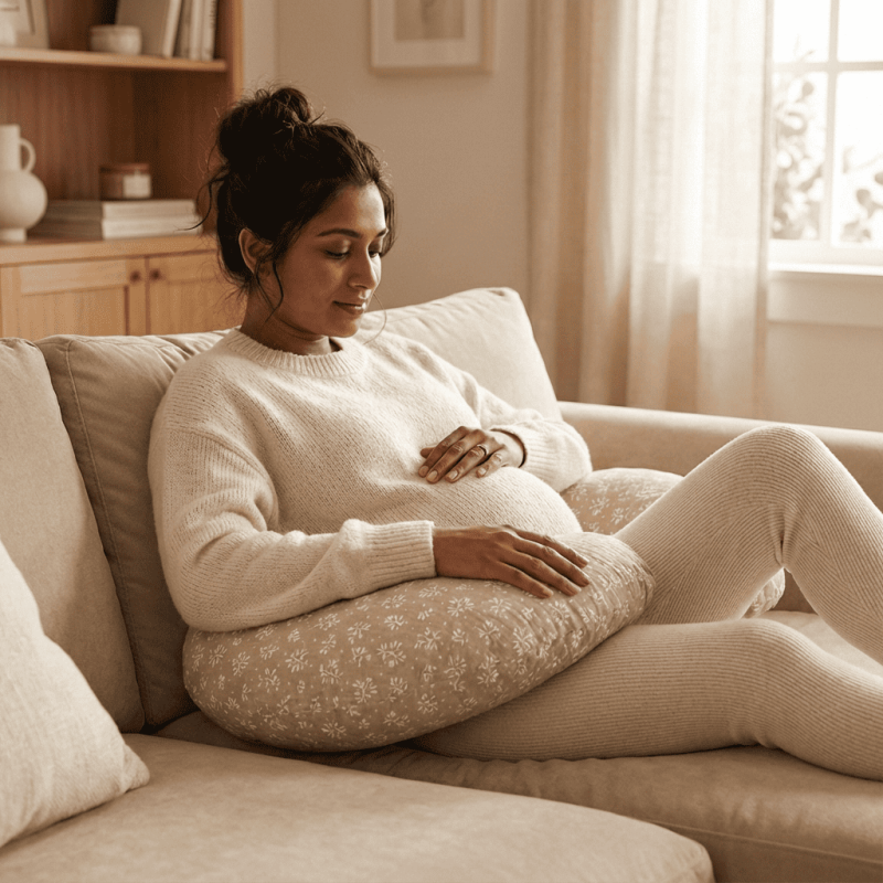 Coussin d'allaitement Lin & Fleurs
