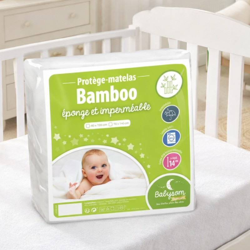 Protège-matelas bébé Bamboo imperméable Babysom