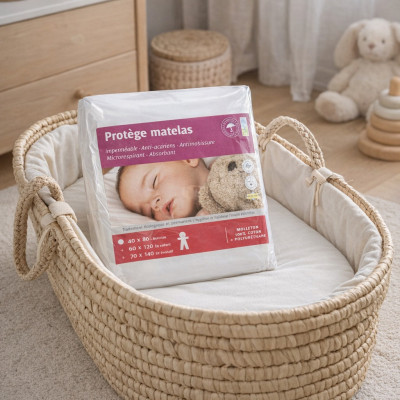 Alèse imperméable couffin bébé - 40x80 cm