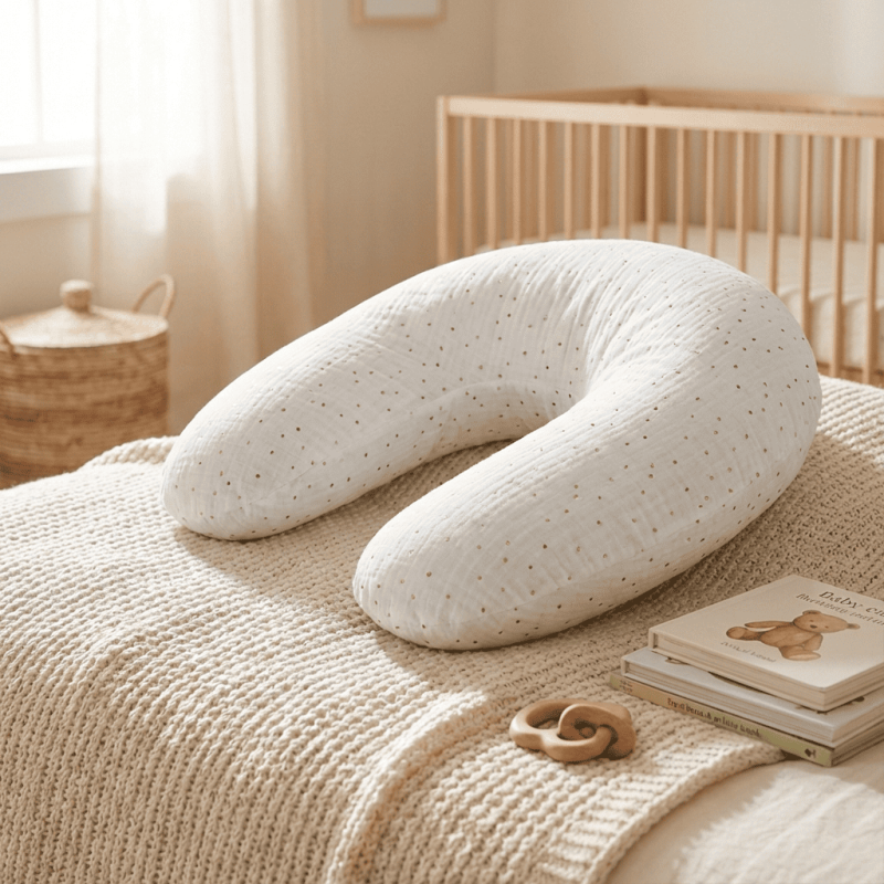 Gaze de Coton Blanc & Pois Or