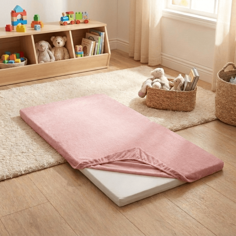Pack Voyage Bébé : Matelas Pliant 60x120 + Drap Éponge