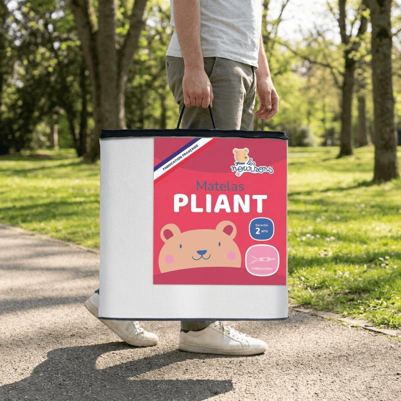 Pack Voyage Bébé : Matelas Pliant 60x120 + Drap Éponge