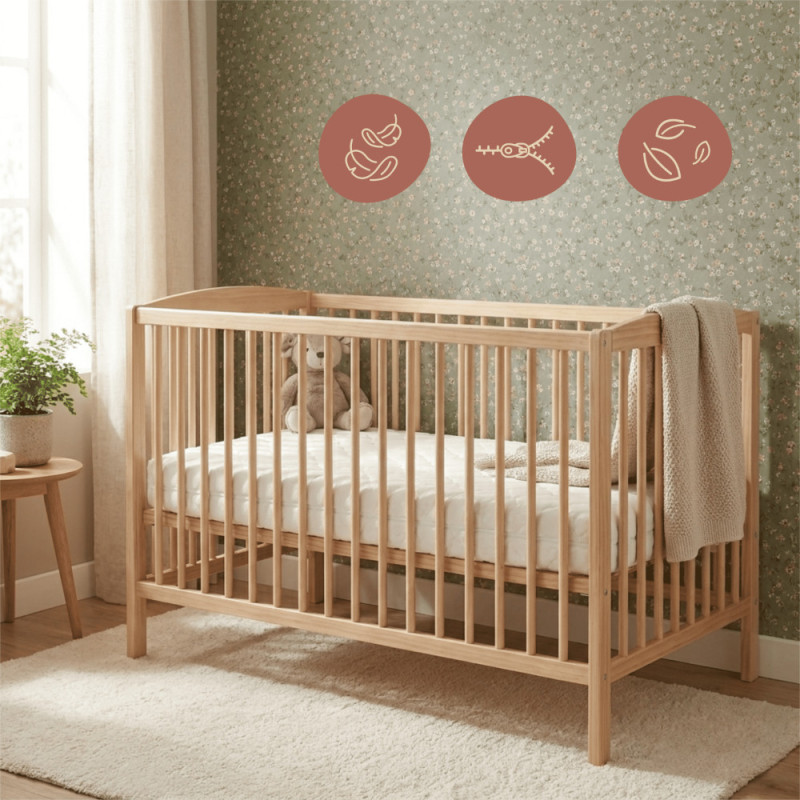 Pack Matelas Bamboo 60x120 + Drap Imperméable
