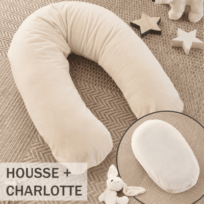 Pack Coussin Maternité XXL + Charlotte Pouf