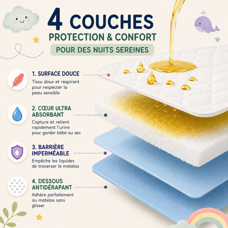 Alèse bébé imperméable multi-usages Magique | Babysom