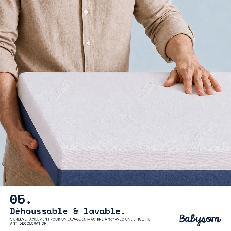 Matelas bébé Coolmax 60x120 & 70x140 déhoussable | Babysom