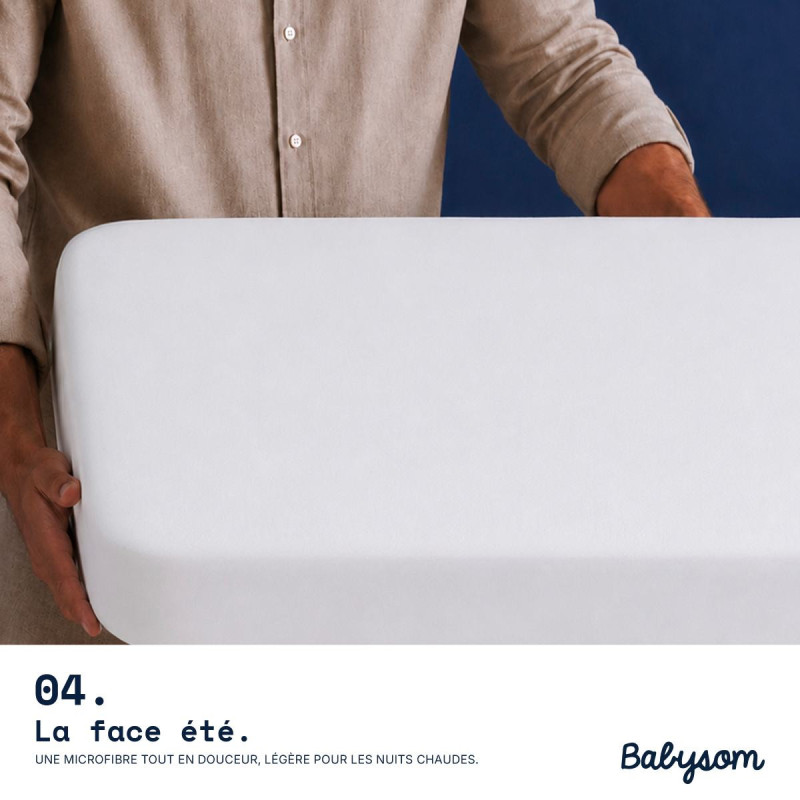 Matelas bébé Climatisé réversible été/hiver 60x120 et 70x140 | Babysom