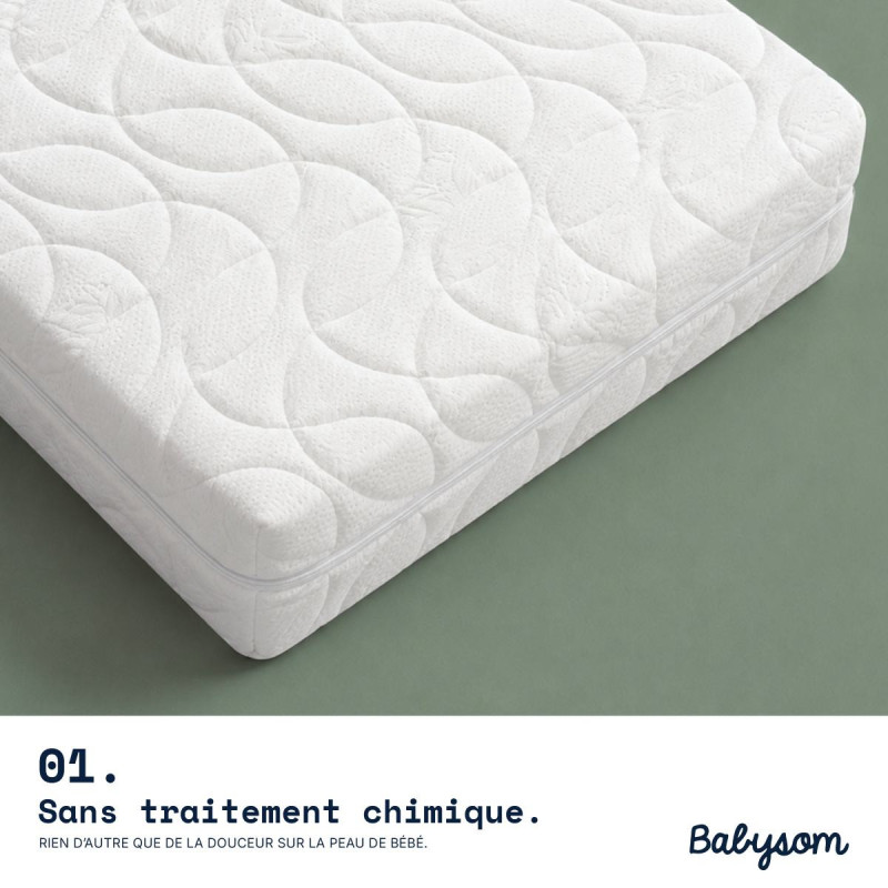 Matelas bébé Bamboo 60x120 et 70x140 | Assemblé en France | Babysom