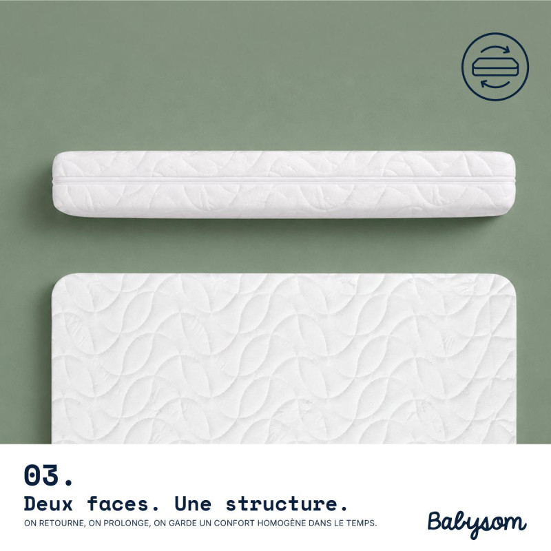 Matelas bébé Bamboo 60x120 et 70x140 | Assemblé en France | Babysom