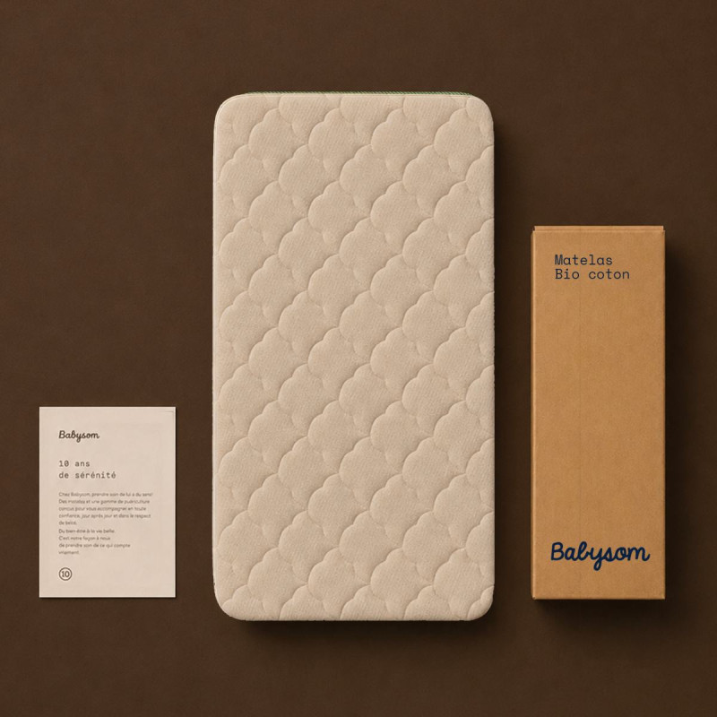 Matelas bébé Coton Bio 60x120 et 70x140 | Babysom