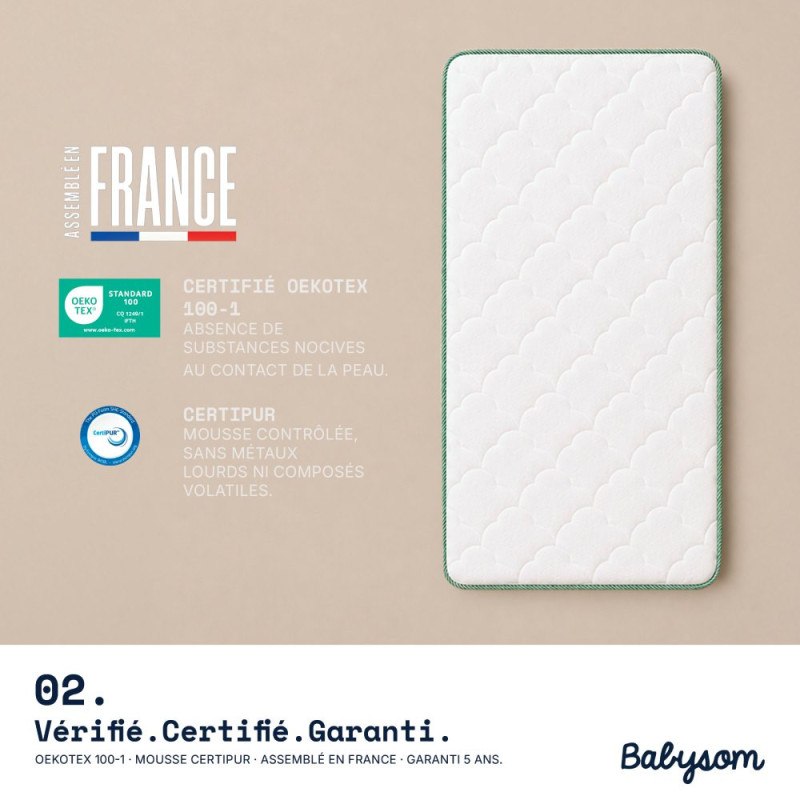 Matelas bébé Essentiel 60x120 cm petit prix | Babysom