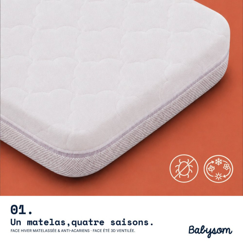 Matelas 4 saisons 60x120, 70x140 et 80x160 | Babysom