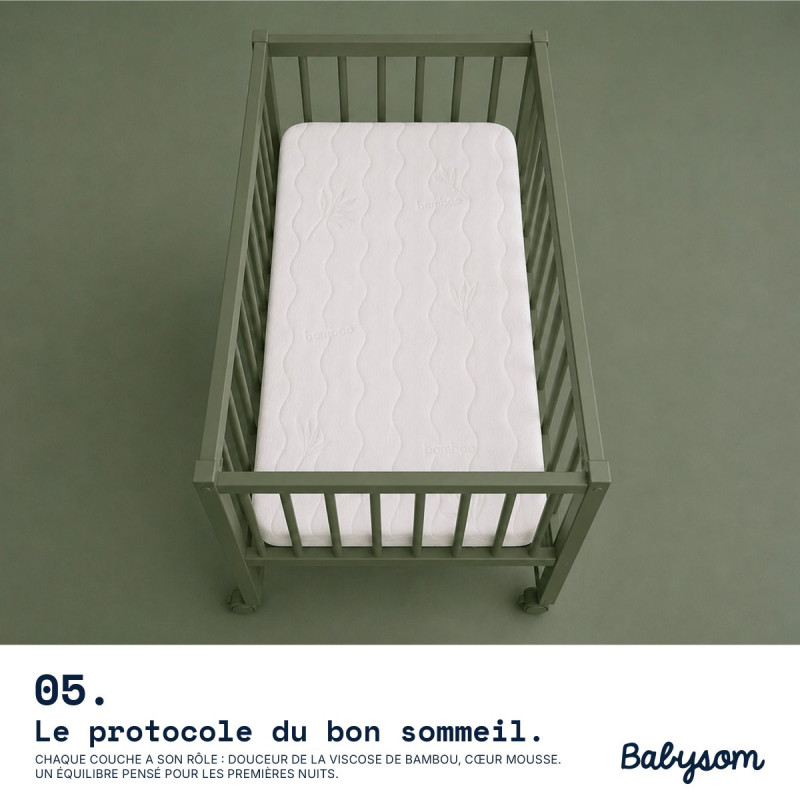Matelas berceau 40x80 et 40x90, assemblé en France | Babysom