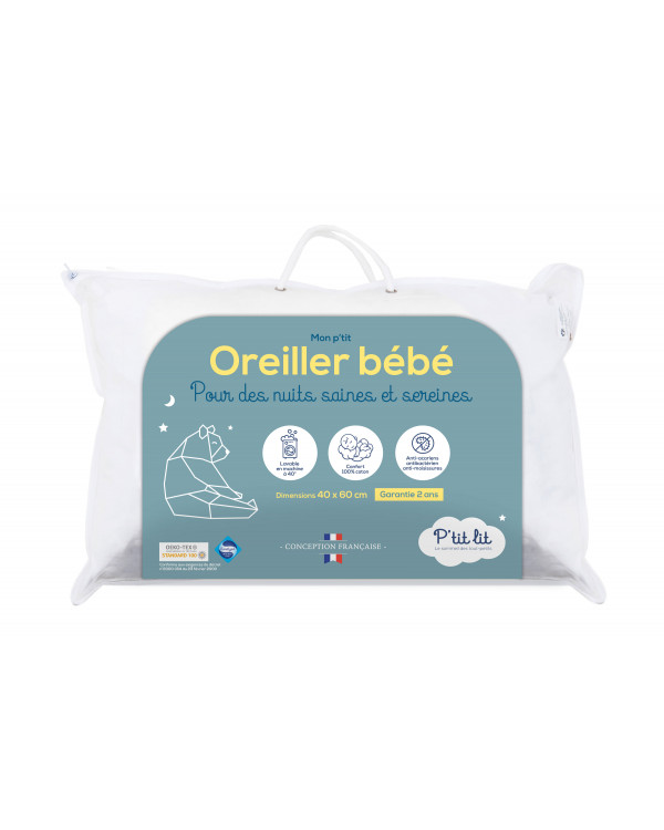 Oreiller Enfant 33x45 cm en Coton Oeko-TEX - Coussin pour Bebe et