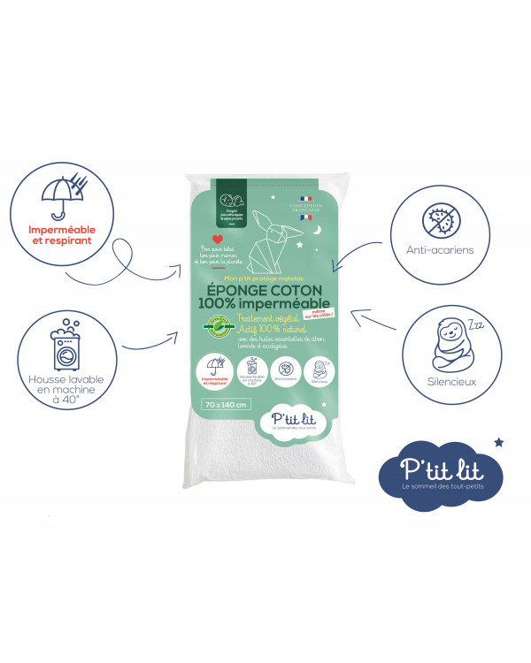 Protège matelas bébé éponge coton imperméable