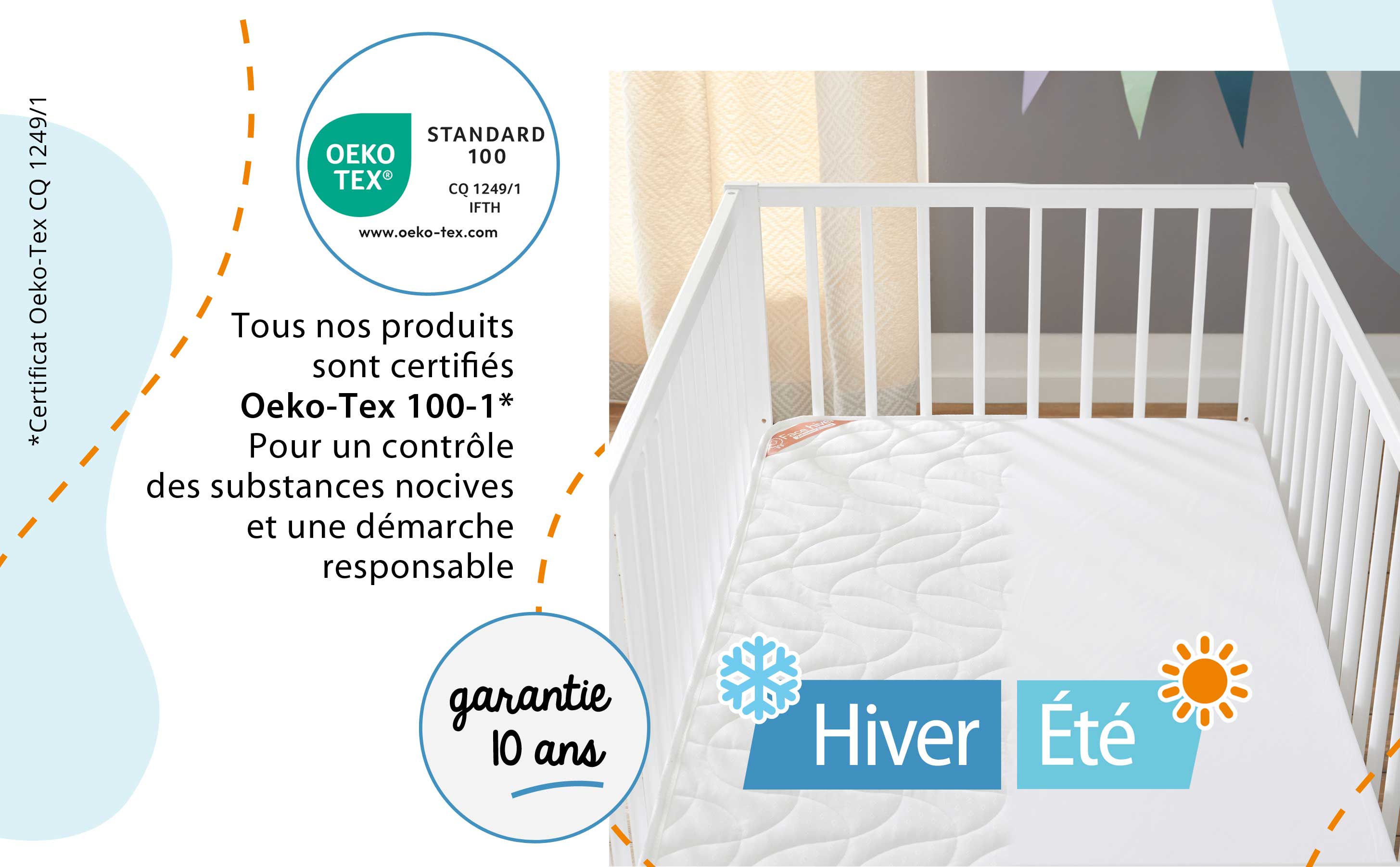 Matelas bébé 60x120 cm à mémoire de forme - La Maison en Chiffon