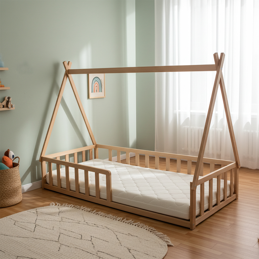 Matelas enfant 4 saisons dans lit cabane 80x160