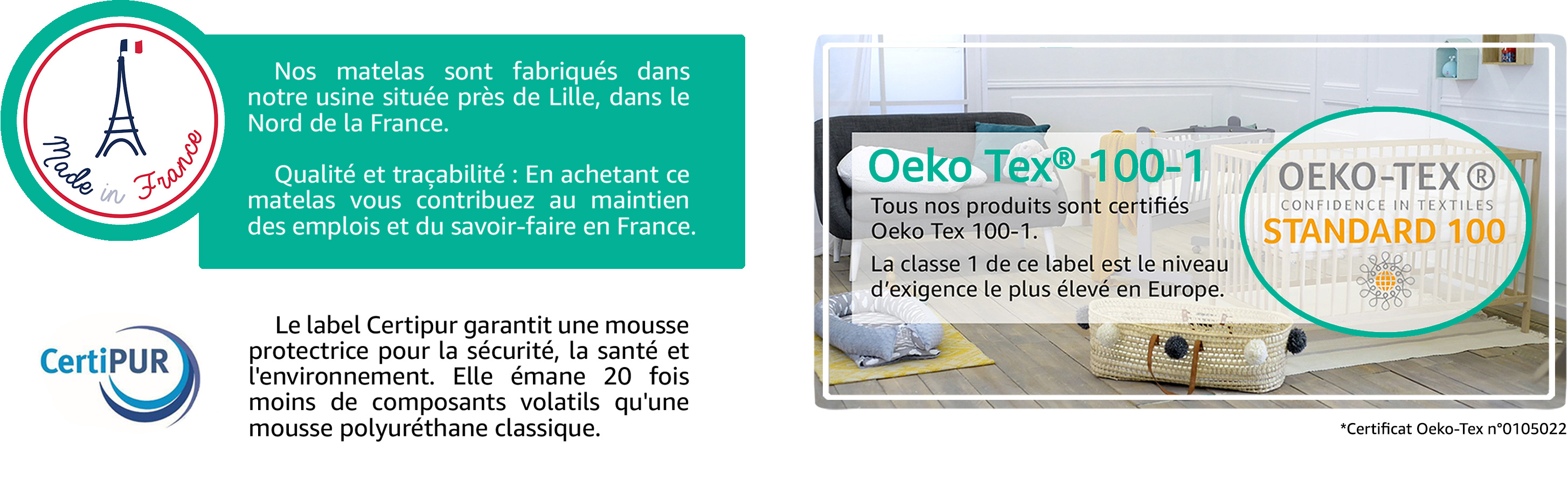 Alèse bébé bambou - Certifié Oeko-Tex